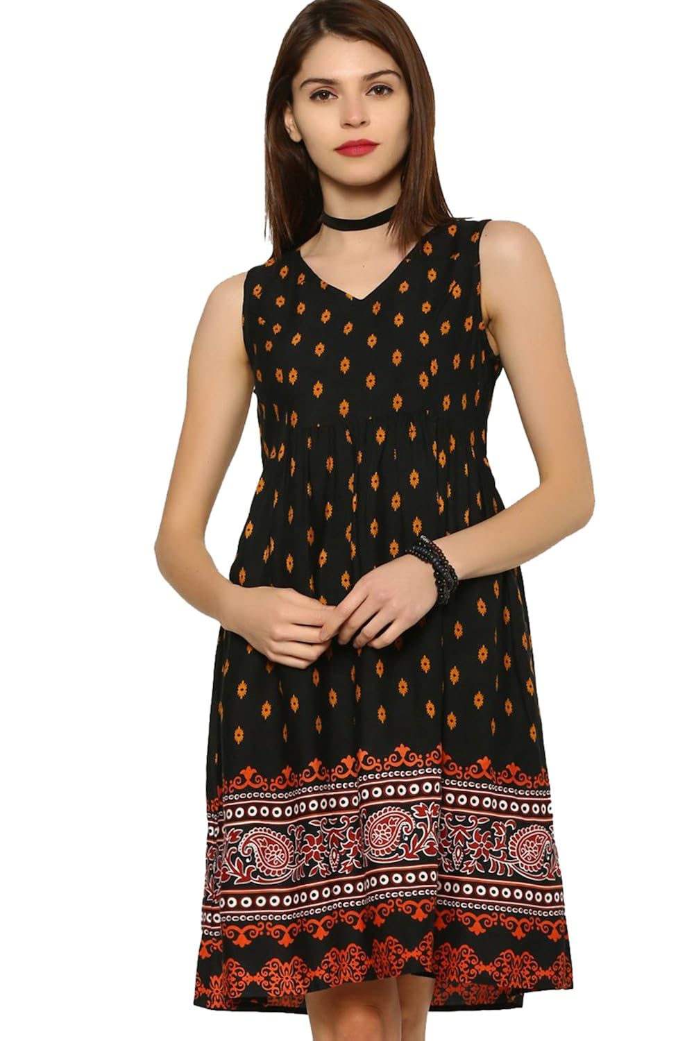 abof women's a-line knee-long dress