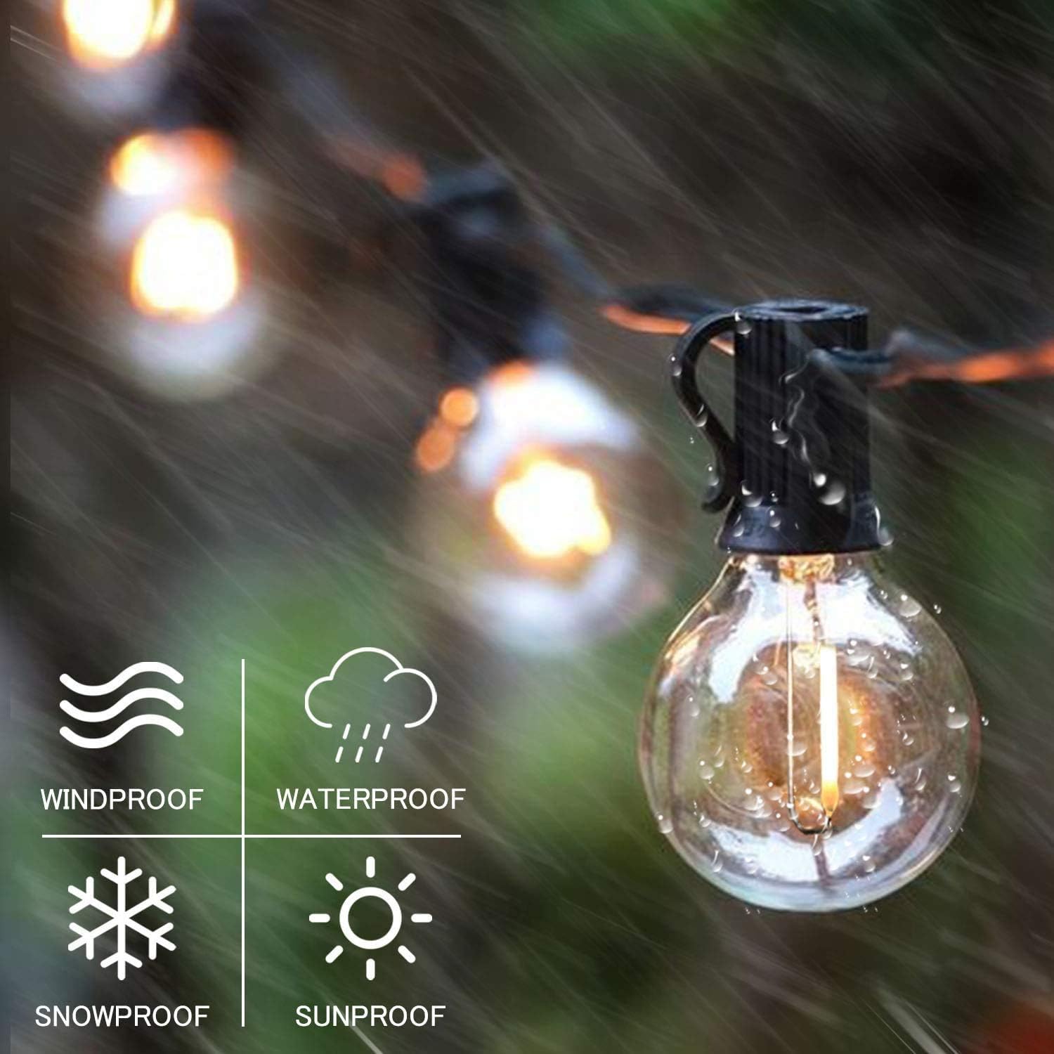 SUNTHIN Globe Outdoor String Lights, 27FT Patio String Light with 13 G40 LED Bulbs, Waterproof Hanging Lights String for Outside Backyard, Balcony, Porch, Bistro, Party: Home Improvement
