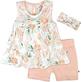 3-Piece Top, Short and Headband Set for Baby Toddler Girls