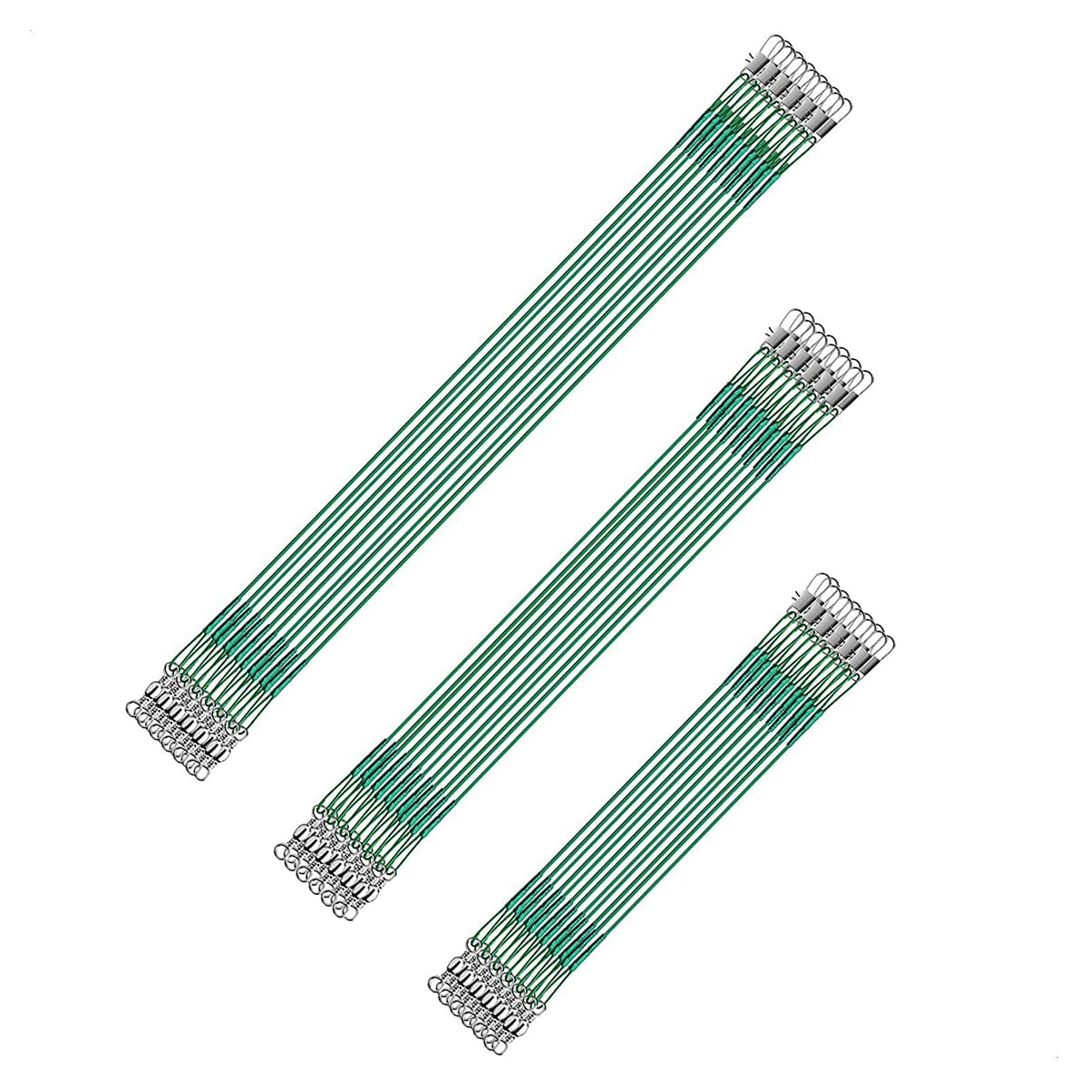 Alnicov 60Pcs Fishing Wire Leaders Anti-bite Stainless Steel Trace Leaders ishing Tackle Fishing Hook Anti-Bite Wire Line Leader with Rolling Swivels and Snaps 15/20/25cm