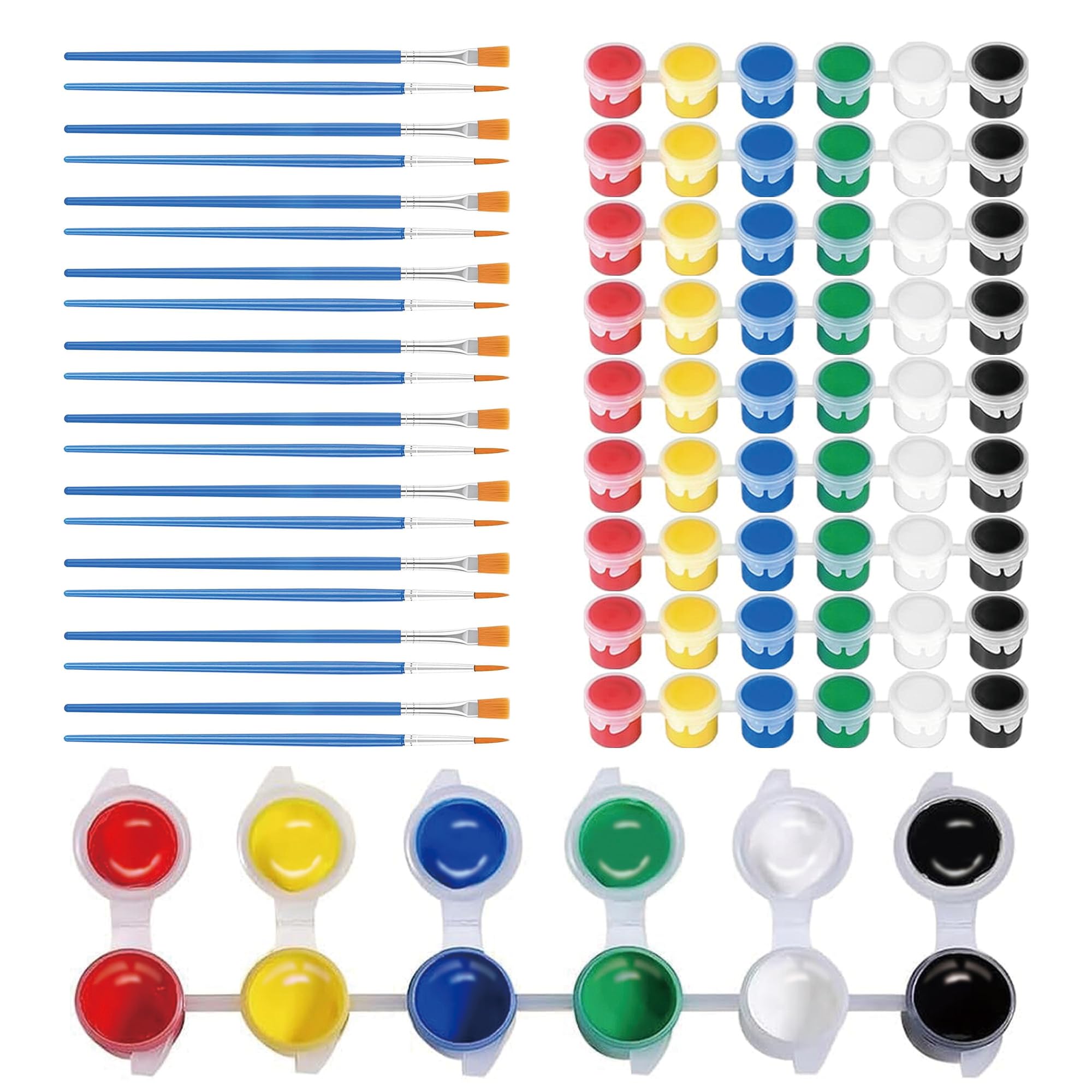 Photo 1 of 10 Pack 6 Colors Mini Acrylic Paint and Brushes Set for Kids Party Favor, Individual Paints Strips Sets with Brush for Kid, Student Painting Kit for Canvas(10 Pack)