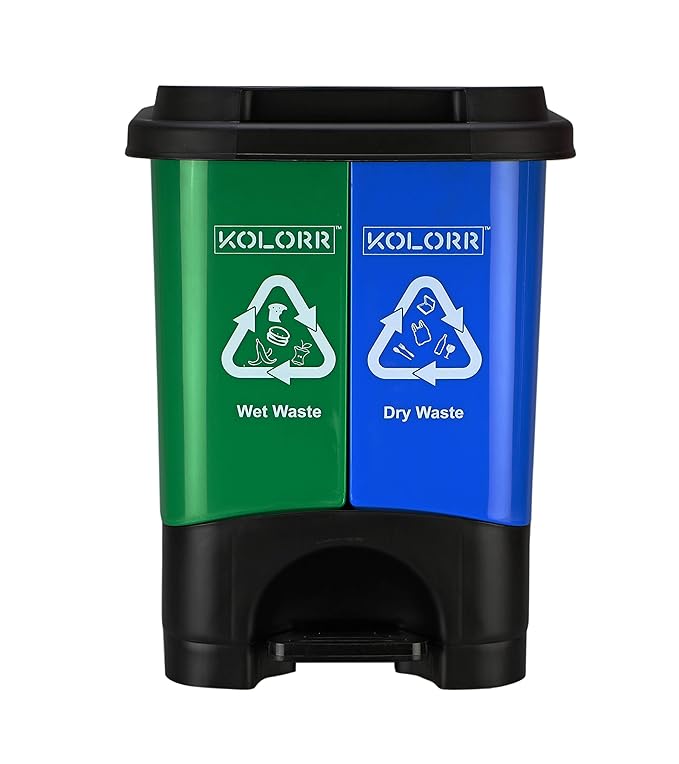 Kolorr Mega TwinBins Recycling Dry and Wet Waste Garbage Trash Can