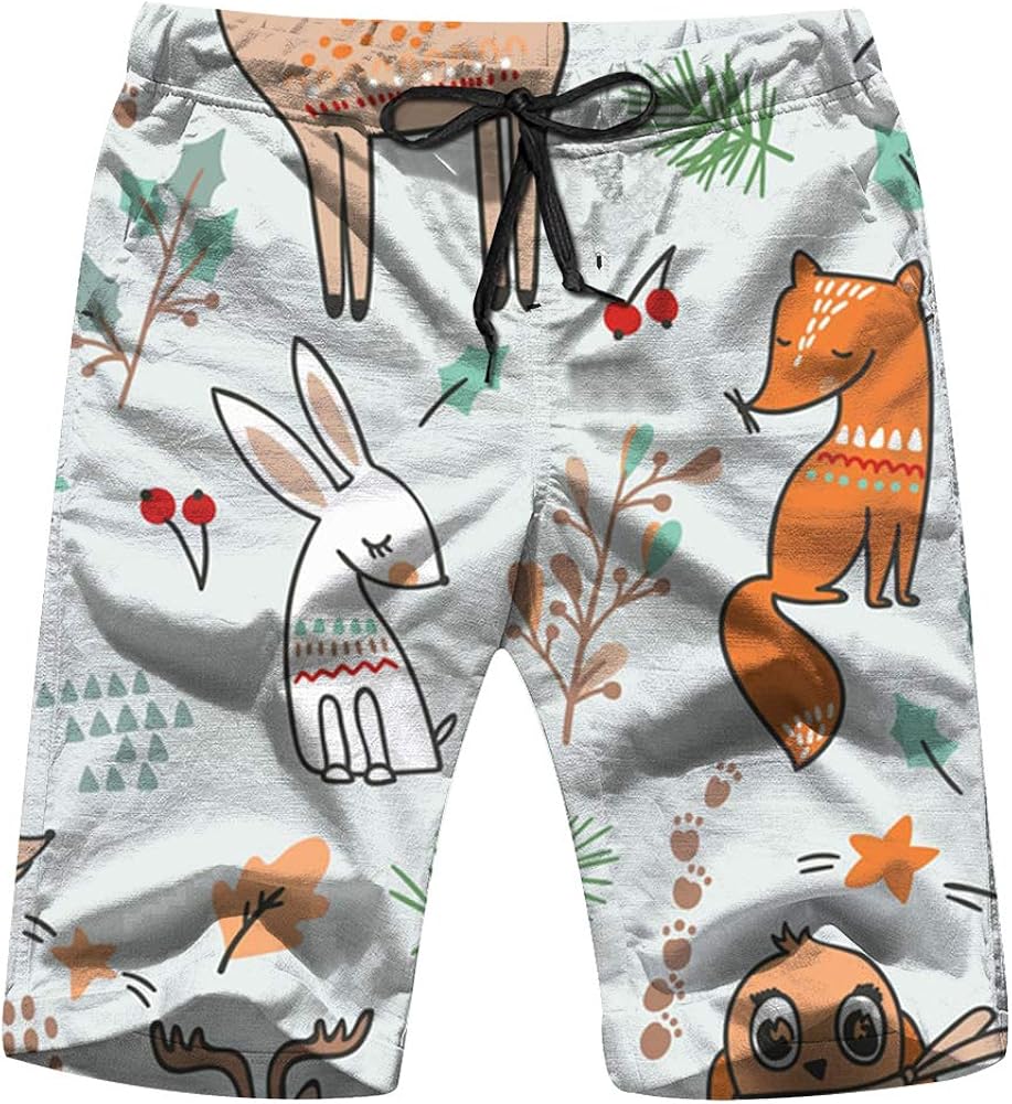 Amazon.com: Cute Animalistic Animals Animal Mens Shorts Athletic with