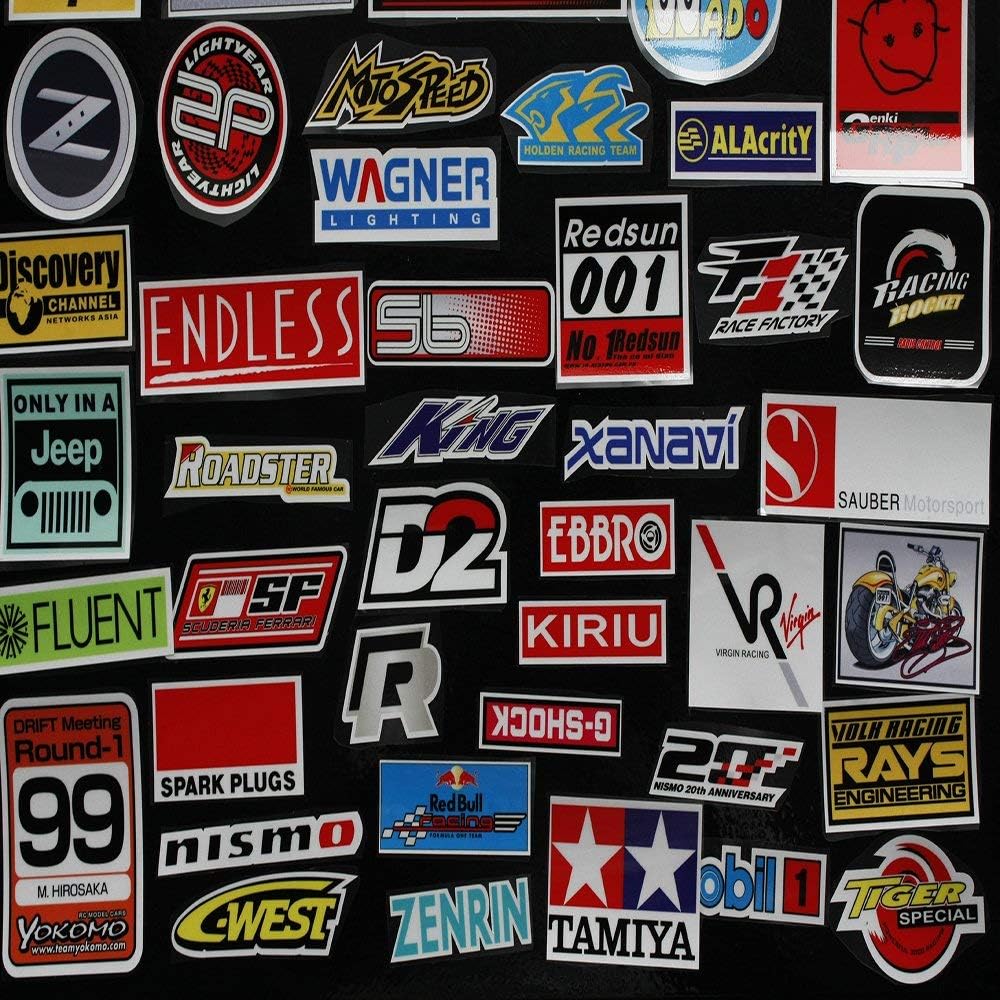 Amazon Co Jp 大量レーシングpvc防水ステッカー工具箱 Usdm車シールセット厳選オートバイデカールアメ車世田谷ベース風ハコスカヘラフラ 並行輸入品 50枚セット 家電 カメラ