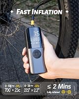 GPUTEK Electric Bike Pump 150Psi Digital Gauge Presta Schrader Dunlop view 2