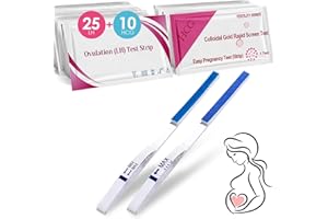 25 Pack Ovulation Tests Strips 10 Pregnancy Test,Ovulation Predictor, Ovulation Test,25miu/ml Test,Rapid Detection Pregnancy 