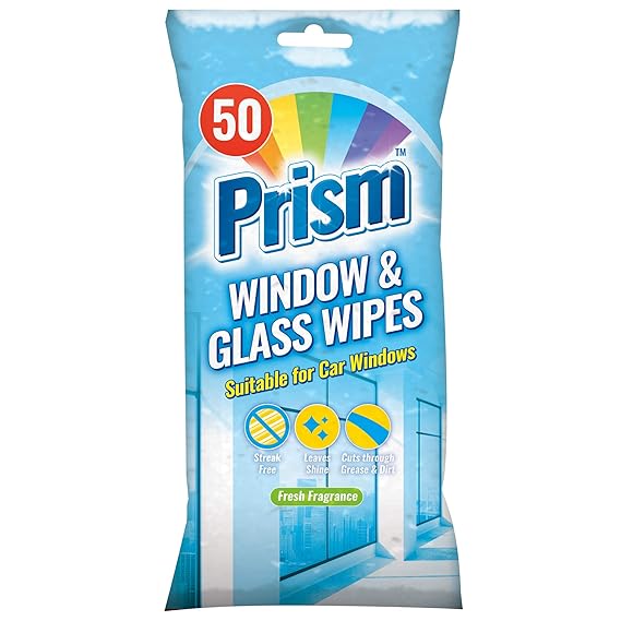 50pk Window and Glass Wipe Cleaner Car Mirror Home Glass Surfaces