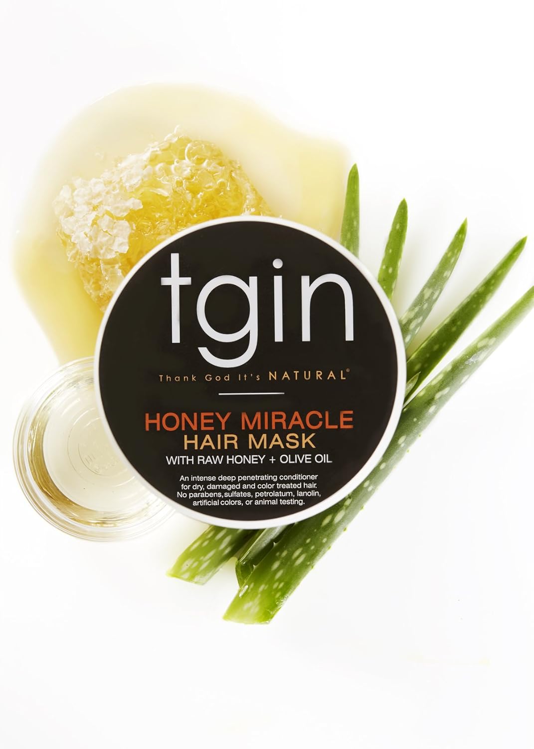 Amazon Com Tgin Honey Miracle Hair Mask Deep Conditioner With Raw Honey Olive Oil For Natural Hair Dry Hair Curly Hair 12 Oz Beauty