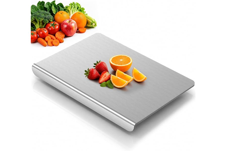 Titanium Cutting Boards for Kitchen, Non-Toxic Pure Titanium Chopping & Kneading Board with Cutting Mat, Dishwasher Safe for Meat, Fruit, Vegetables & Bread,20 * 16
