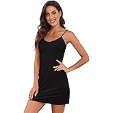 AUHEGN Women's Full Slip Dress Adjustable Straps Silky Under Dress Lingerie Nightgown