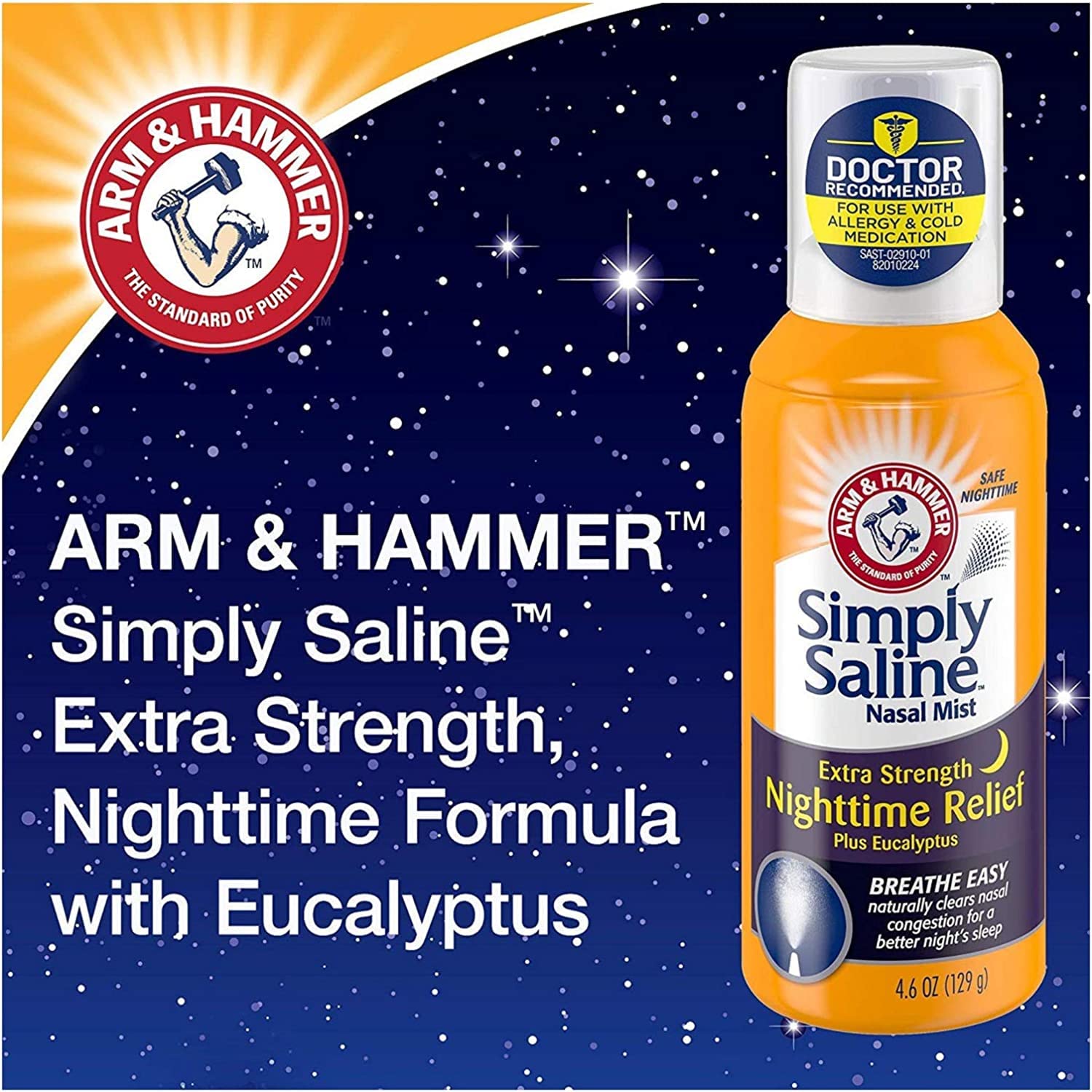 Simply Saline Plus Nighttime Formula Nasal Mist, Eucalyptus, Extra Strength, 4.6 fl oz - 2pc