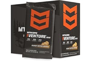 MTN OPS Venture Bar – Peanut Butter Crunch Energy Bar, Gluten-Free High Protein Snack with 10g Protein, Peanut Butter Protein Bar for Hiking & On-the-Go Fuel, 10 Bars