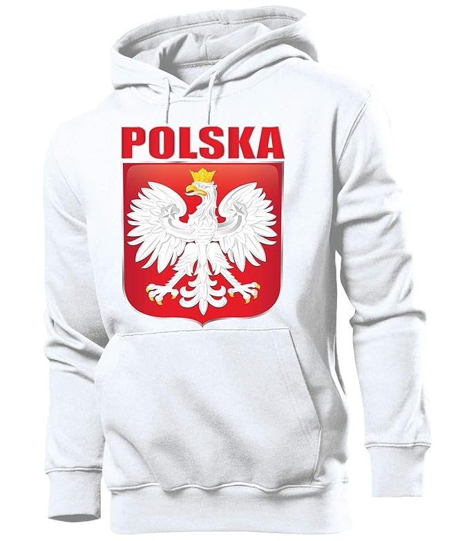 Polen Wunschzahl Polska Poland Fanartikel Fussball Langarm Ringer Shirt Longsleeve Hoodie Pulli Sweatshirt Kapuzen Pullover M
