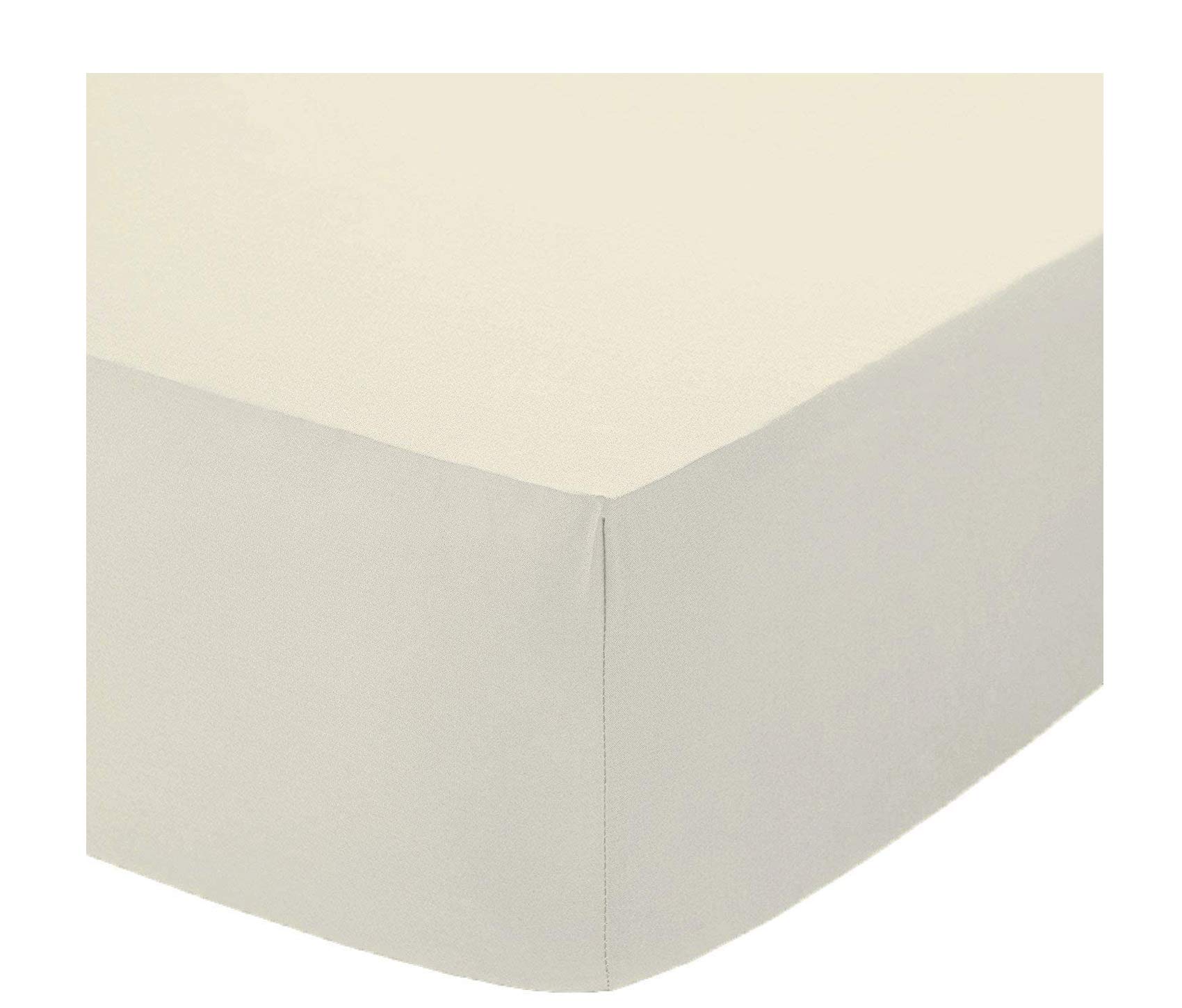 Sleep&Snuggle Egyptian Cotton Fitted Sheet 200 Thread Count Ultra Soft UK Sizes (Cream, Super King)