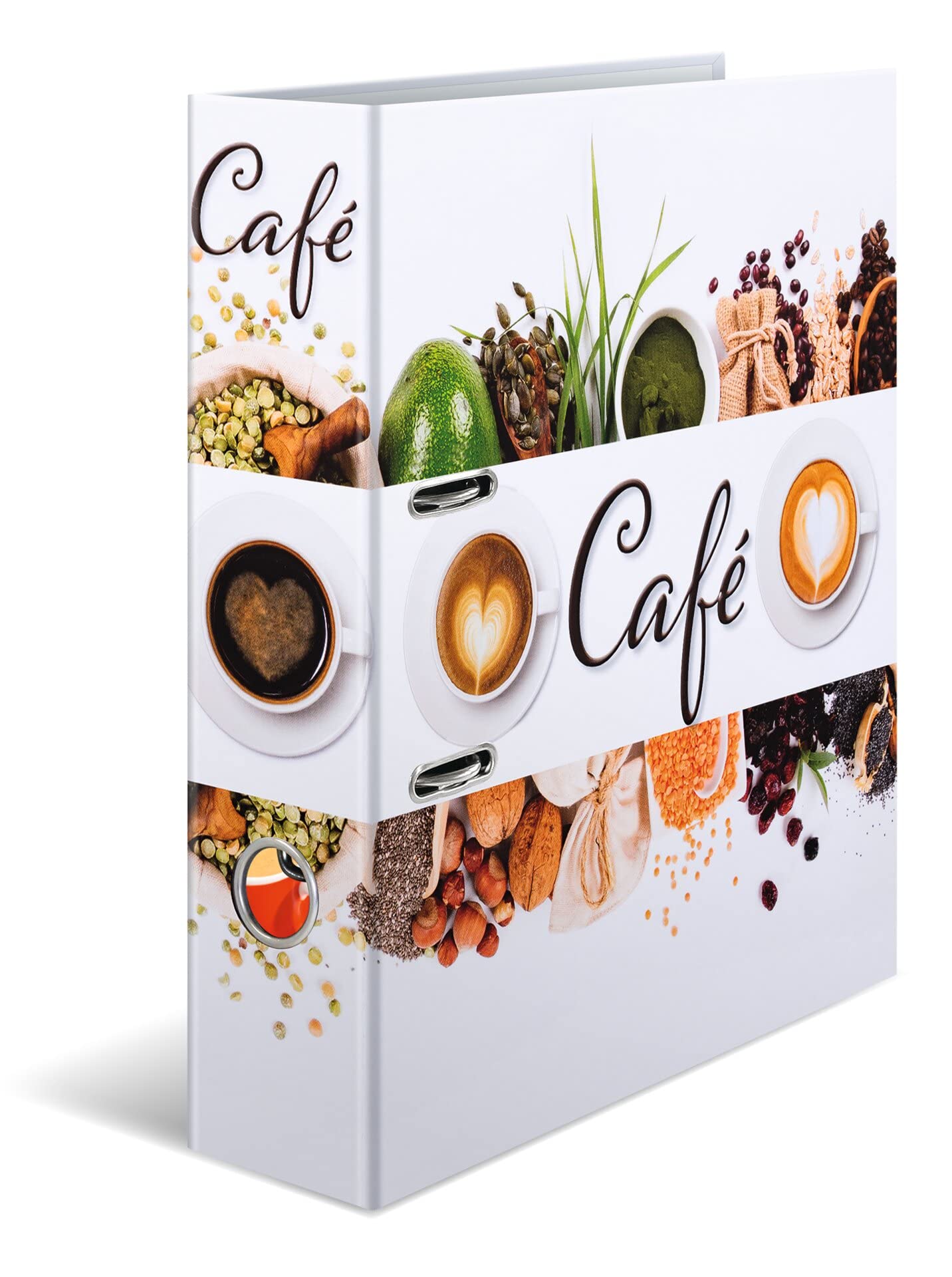 HERMA A4 Recipe Binder Coffee, 7cm Wide, DIY Recipe Organizer, Gloss Finish Recipe Book Design with Inner Print