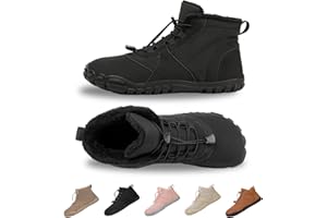 SIOSNETA Winter Hike Barefoot Boots,Warm Zero Drop Snow Boot Slip On Barefoot Footwear - Minimalist Warm zero Drop, Non-Slip Snow Boots, Wide Fit Barefoot Boots for Women & Men