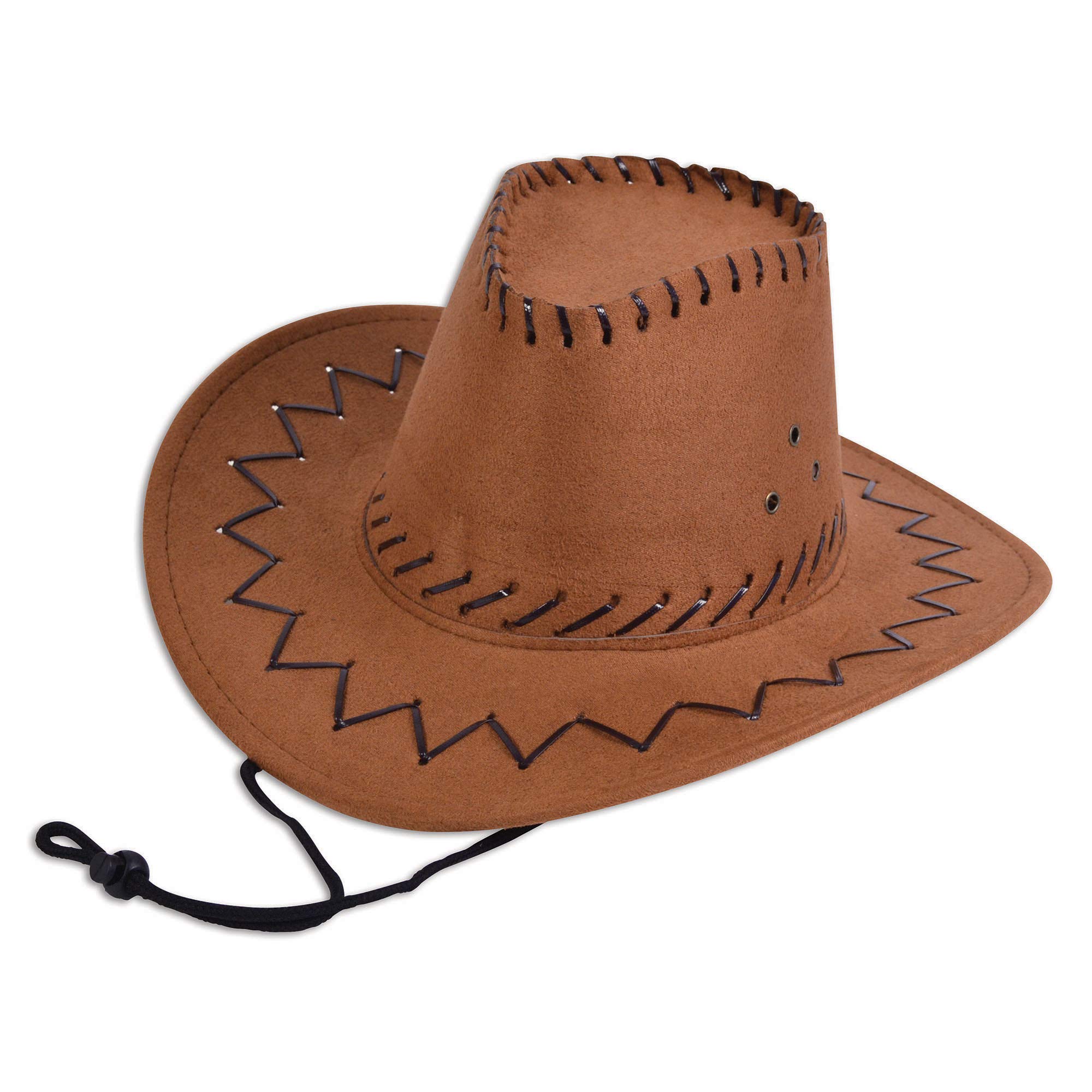 Cowboy Hat.Leather Stitch, Brown
