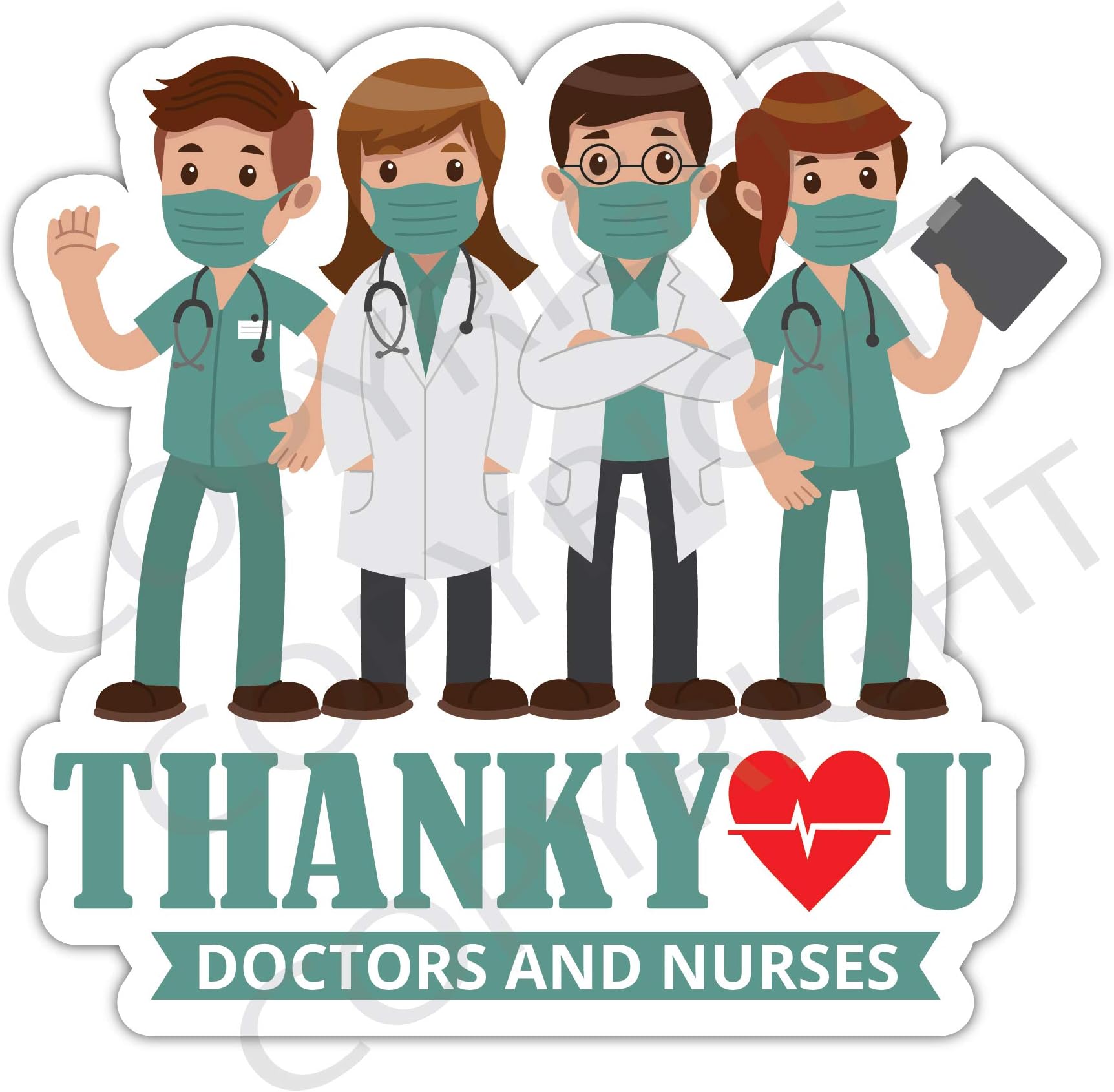 Thank You Nurses Sticker Essential Social Distancing Covid-19 Coronavirus Vinyl Decal