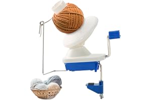 NATGAI Yarn Winder, Manual Wool Winder Holder for Crocheting with Lower Noise, Make Neat 3.5OZ Yarn Cake (Blue)
