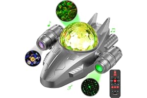 NINE SQUARE EGOU Spaceship Nebula Projector Lamp, Star Light Projector for Bedroom, Galaxy Projector for Bedroom with Timing Remote and Speaker, Galaxy Star Projector for Bedroom, Home Decor, Living Room (Grey)