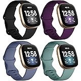 Dirrelo Bands Compatible with Fitbit Sense/Versa 3 / Versa 4 / Sense 2, Soft TPU Sport Strap Band, Replacement Wristband for 