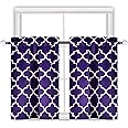 Purple Moroccan Tiers Curtains for Bathroom Kids Bedroom Living Room Rod Pocket Thermal Insulated Small Window Treatment Quatrefoil Lattice Blackout Drapes for Kitchen 25 by 36 Inches Long 2 Panels