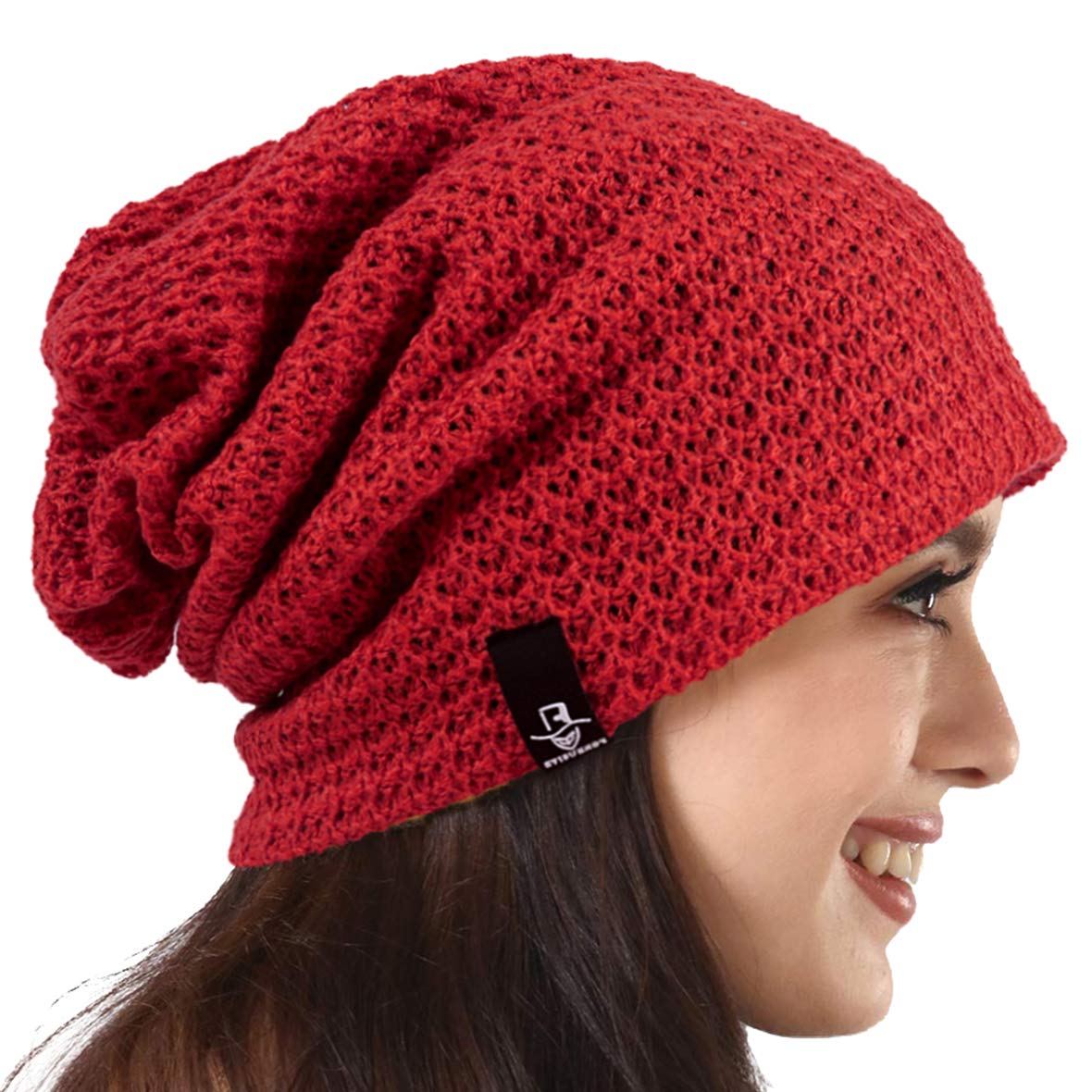 Women's Knit Slouchy Beanie Hat - Baggy Skull Cap Turban, Acrylic/Polyester, One Size Fits Most For Winter & Summer