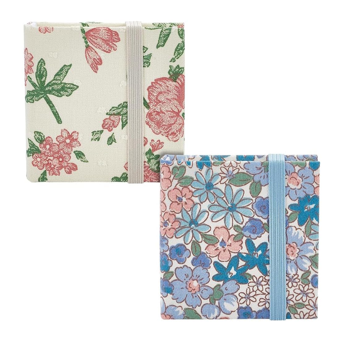 PLIGREAT 2 Pcs Mini Watercolor Sketchbook 6x6 cm Lightweight Portable Square Fabric Cover Small Watercolor Sketchbook 40 Pages (20 Sheets) Watercolor Textured Drawing Papers Travel Sketchbook