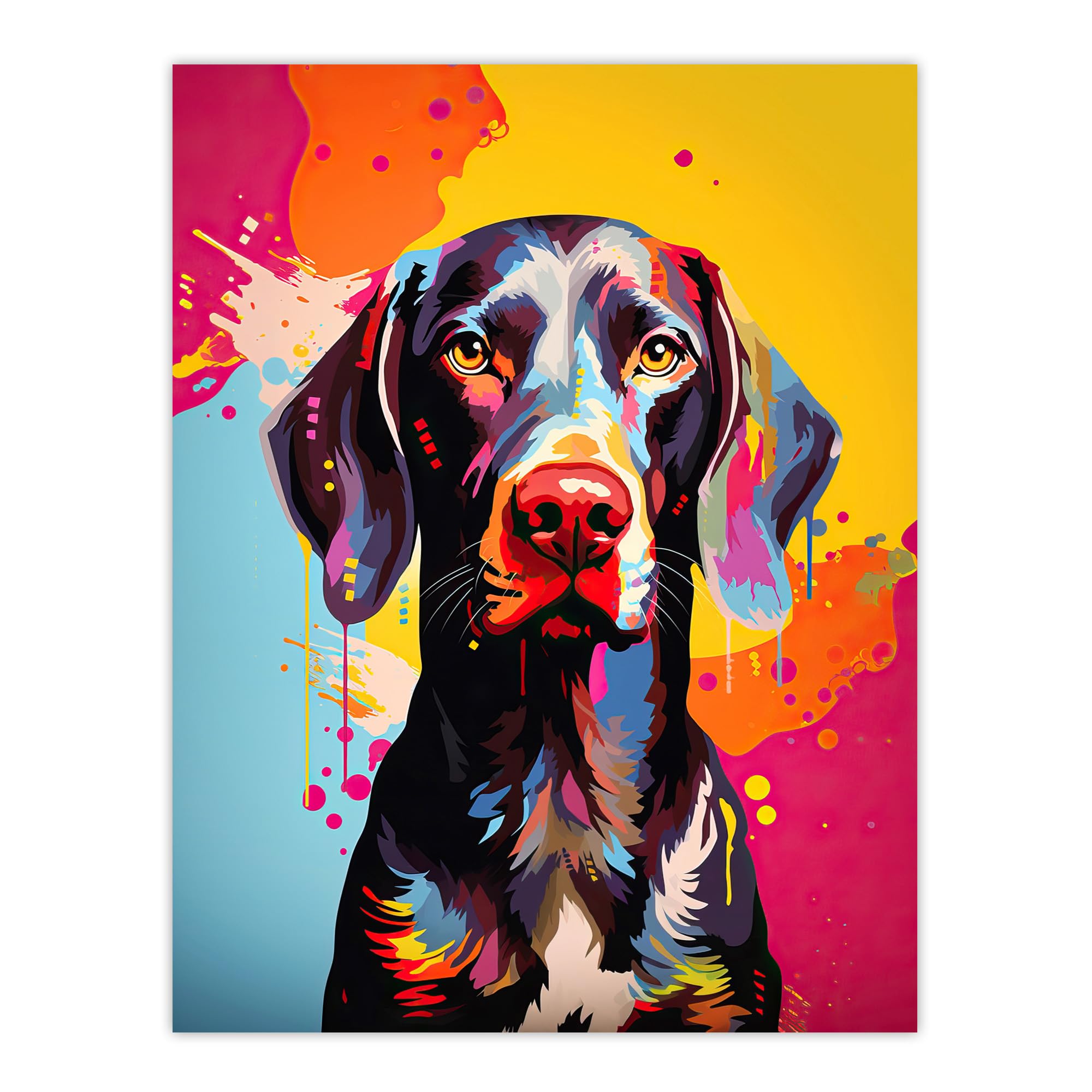 Artery8 Shorthaired German Pointer Dog Lover Gift Pet Portrait Colourful Artwork Painting Extra Large XL Wall Art Poster Print