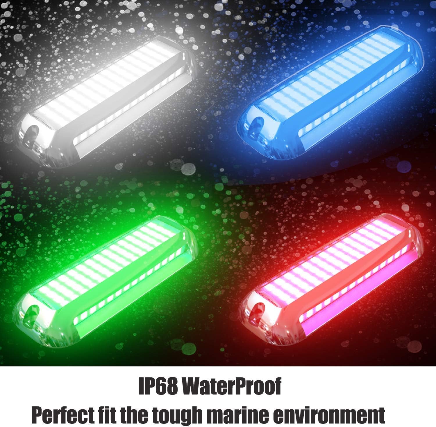 HUSUKU SOOP3 Plus 84LED 170°Unique Design Waterproof Stainless Steel High Luminence Underwater boat lights : Sports & Outdoors