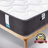 Inofia Mattress 3D Breathable Fabric Mattress with Pocket Springs,7-Zone Support System,8.7 Inch Depth (100 Night Test at NO Risk) (EU(100 x 200 x 20cm))