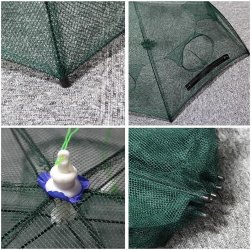 Winomo Foldable Crab Trap, Fish Bait, Fishing Net, Fish Minnow Trap, Circle Trap, Shrimp, grey|blue - Image 4