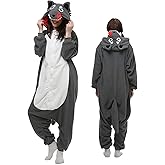 Unisex Adult Pajamas Plush Onesie Animal Cosplay Halloween Costume Gifts