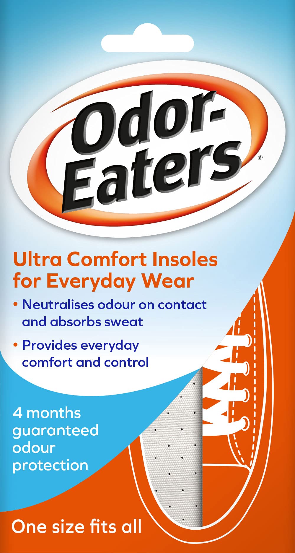 Odor-Eaters Ultra Comfort, Odour-Destroying, Deodorising Comfort Insoles, for Everyday Wear, Pack of 6