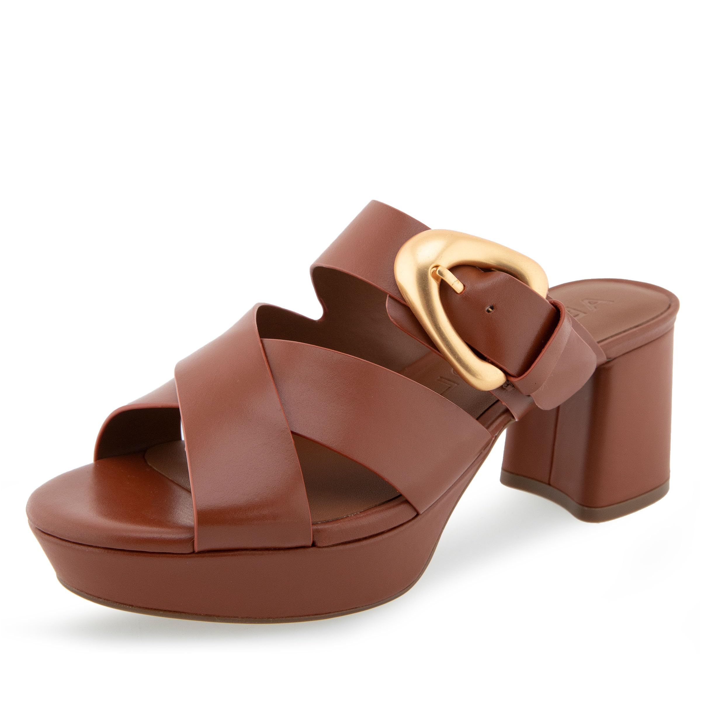 Aerosoles Women’s Collin Heeled Sandal, Ginger Bread Leather, 10.5