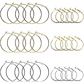 FANMAOUS Hoop Earring Findings Stainless Steel Earrings Beading Round Earrings Hypoallergenic Open Beading Hoop for Jewelry Making DIY Crafts Art Creation (25/35mm)