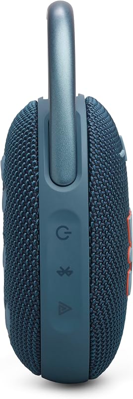 Coluna Bluetooth CLIP5, carregamento USB-C, prova de pó IP67, impermeável, compatível com aplicações, estrutura de mosquetão, radiador passivo incluído, portátil, azul JBLCLIP5BLU