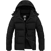 Skieer Men's Winter Coat Waterproof Warm Insulated Quilted Puffer Jacket with Detachable Hood