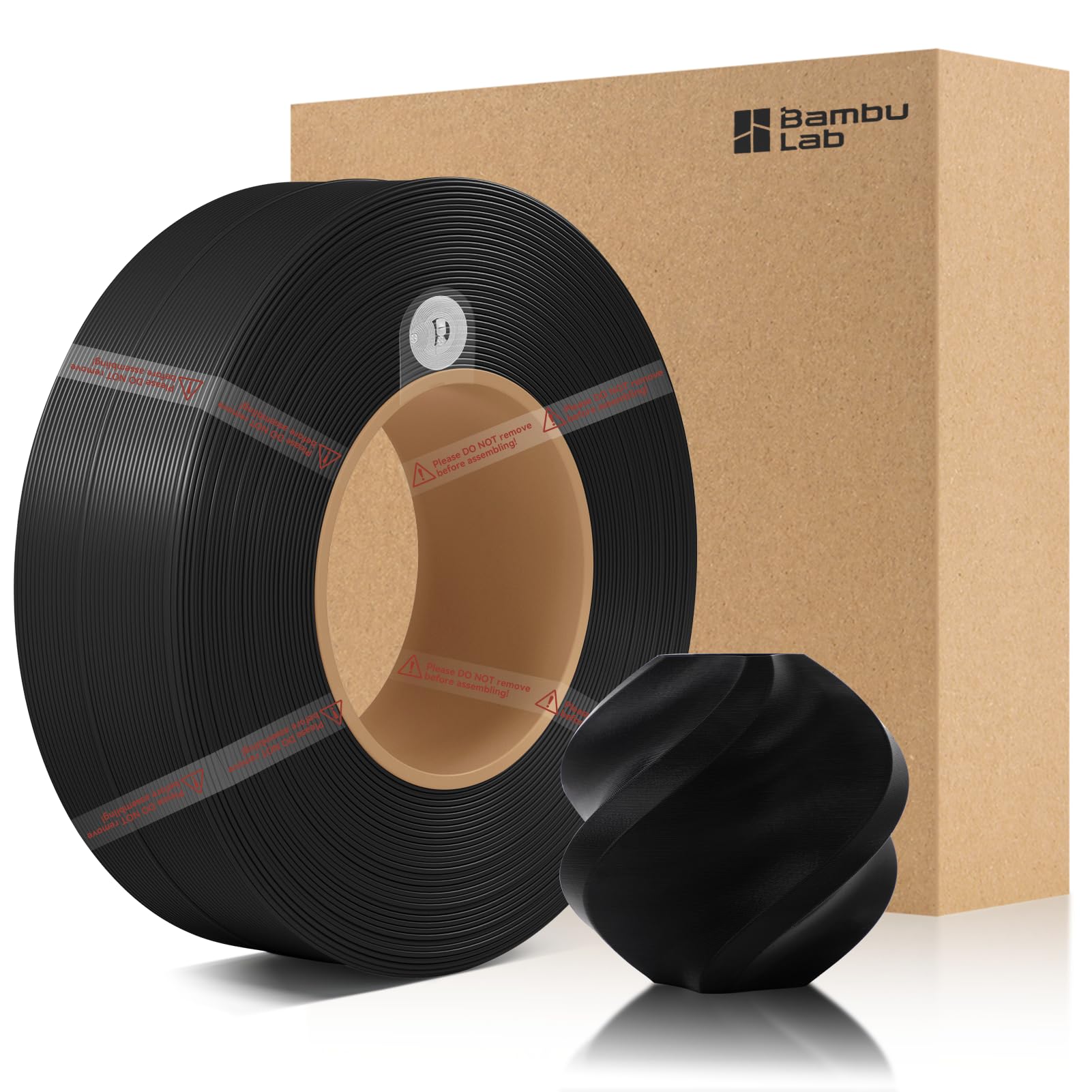 Photo 1 of 3DTOOLS Bamboo1.75MM PLA Basic Refill Filament High Toughness High Speed &Easy Printing Eco Friendly with RFID for Bambu Lab A1,X1,P1 AMS 1KG +/- 0.03mm (Without Spool) (Black 10101)