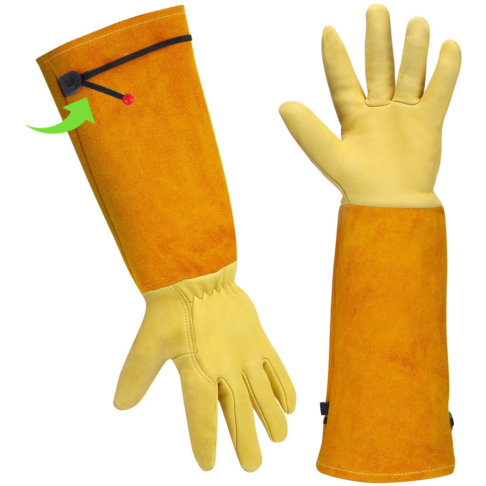Gardening Gloves Gardening Gifts for Women/ Men - Heavy Duty Gardening Gloves Thorn Proof, Rose Pruning Gloves Gardening Tools Mens Ladies Gardening Gifts Long Gardening Gloves Leather Gauntlet Gloves