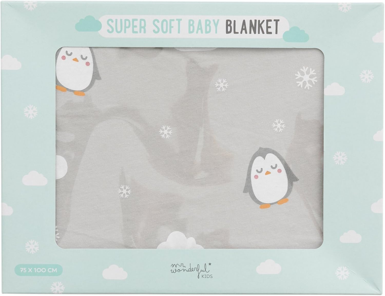 Manta super suave Mr. Wonderful para bebés- con pingüinos