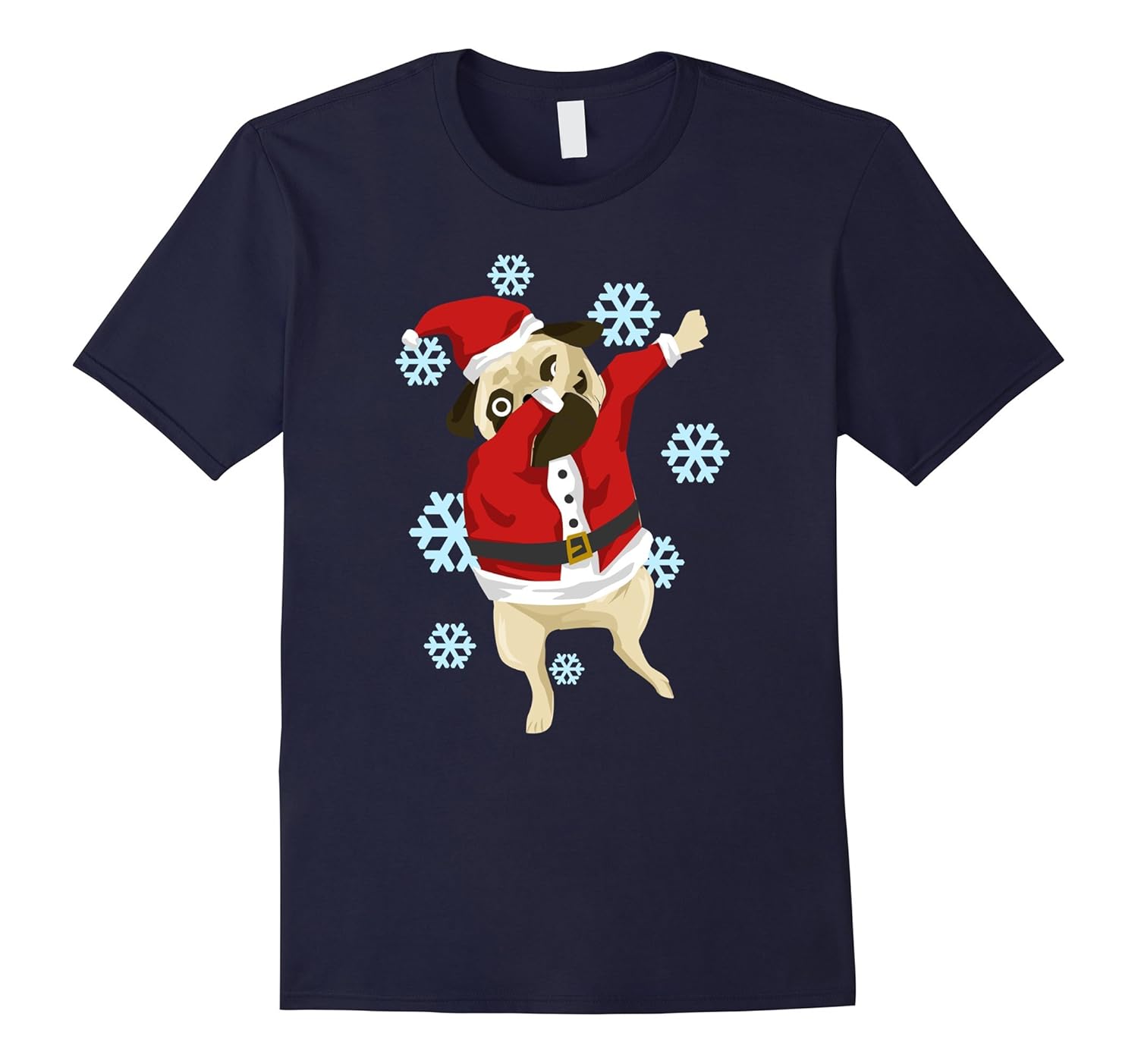 Dabbing Christmas Pug Funny Holiday Graphic Tshirt Tee-ANZ