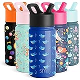 Simple Modern 14oz Summit Kids Water Bottle Thermos with Straw Lid - Dishwasher Safe Vacuum Insulated Double Wall Tumbler Tra