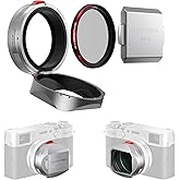 Freewell The Real Lens Hood - Hybrid CPL/Mist Filter, Flipable, Touchless Filter Operation for Fuji X100VI, X100V, X100 Series (Silver)