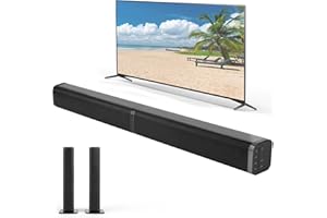 YIZLET Sound Bar, Sound Bar for Smart TV Speakers 5.0 Bluetooth TV Sound Bar, Surround Sound System for TV Home Audio Soundbar Speaker, ARC/Optical/AUX Connection, Sound Bars with 3D Surround Bass Effect