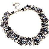 Crystal Rhinestone Statement Necklace, Vintage Chunky Chain Choker Collar Bib Statement Necklace Fashion Costume Jewelry Necklaces for Women