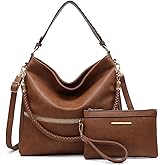 Dasein Hobo Handbags for Women Purses Vegan Leather Shoulder Bags Bucket Purse Large Tote Set with Long Strap | Purses, Large, with Long Strap
