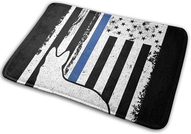 ETGBFHRDH - Felpudo para Puerta de policía K9 con línea Delgada Azul