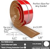 MeYuxg Floor Cord Cover 3cm x 1m Heavy Duty Cable Protector Light Brown view 4