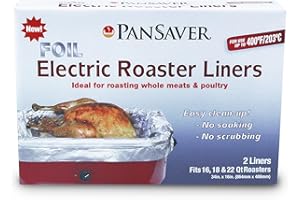 PanSaver 45950 Foil Electric Roaster Liner Pack of 4 - Fits 16-22 Qt Roasters - up to 400 Degrees